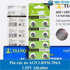 Pin cúc áo TIANQIU AG9 LR936 394A 1.55V Alkaline (Trong vỉ)