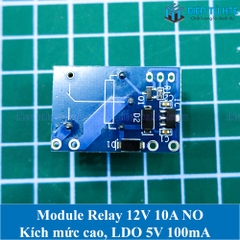 Module relay 12V 10A mini 3x2cm - kèm nguồn 5V 100mA