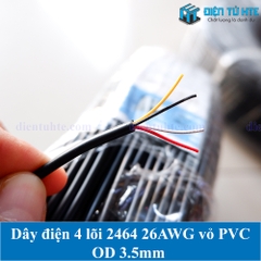 Dây tín hiệu 4 lõi 2464 26AWG 7*0.14TS 0.12mm2 OD 3.5mm vỏ PVC 80 độ