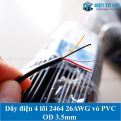 Dây tín hiệu 4 lõi 2464 26AWG 7*0.14TS 0.12mm2 OD 4.0mm vỏ PVC 80 độ