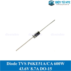 Diode TVS 600W VR 43.6V 8.7A P6KE51A Uni-directional - chân cắm DO-15