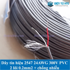 Dây tín hiệu 2547 24AWG 2 lõi 0.2mm2 + chống nhiễu chuyên dùng tín hiệu audio