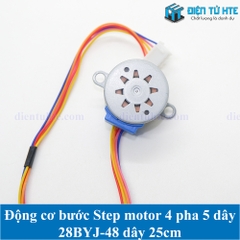 Động cơ bước Stepper motor 4 pha 5 dây 28BYJ-48 5V 12V dây 25cm