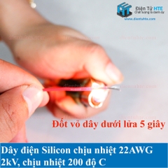 Dây điện Silicon chịu nhiệt siêu mềm 22AWG nhiều màu 1 mét