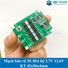 Mạch bảo vệ Pin 3S 30A hệ 3.7V 12.6V cân bằng thụ động dùng IC bảo vệ 45x56x4mm
