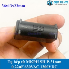 Tụ bếp từ  MKPH SH 0.22uF 5% 630VAC 1200DC pitch 31mm Đen size 36x13x23mm