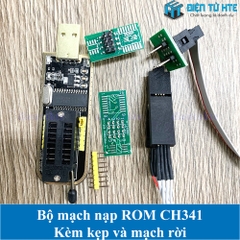 [BỘ] Mạch nạp ROM FLASH EEPROM SPI giao tiếp USB CH341 kèm kẹp và mạch nạp rời