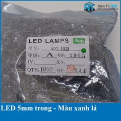 LED đơn F5 trong 5mm - Màu trắng siêu sáng