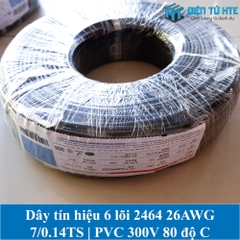 Dây tín hiệu 6 lõi 2464 26AWG 7*0.14TS vỏ PVC 80 độ OD 4.5mm