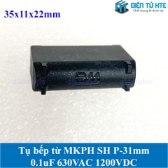 Tụ bếp từ  MKPH SH 0.1uF 5% 630VAC 1200DC pitch 31mm Đen size 35x11x22mm