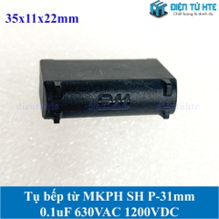 Tụ bếp từ MKPH SH 0.1uF 5% 630VAC 1200DC pitch 31mm Đen size 35x11x22mm