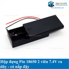 Hộp 2 viên Pin 18650 7.4V có nắp ra dây