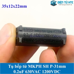 Tụ bếp từ MKPH SH 0.2uF 630VAC 1200VDC pitch 31mm Đen size 35x12x22mm