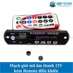 Mạch giải mã âm thanh Bluetooth MP3+WAV+WMA Lossless điện áp 12V kèm Remote
