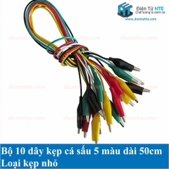 Bộ 10 Dây Kẹp Cá Sấu 5 Màu 50cm