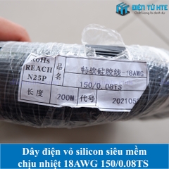 Dây điện Silicon chịu nhiệt siêu mềm 18AWG nhiều màu (1 mét)