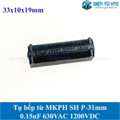 Tụ bếp từ MKPH SH 0.15uF 630VAC 1200DC pitch 31mm Đen size 33x10x19mm