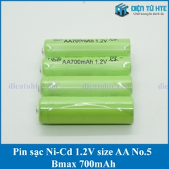 Pin sạc 1.2V size AA Ni-Cd Bmax 700mAh