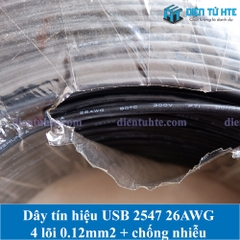 Dây tín hiệu 2547 USB 4 lõi 0.12mm2 có chống nhiễu lõi 26AWG vỏ PVC