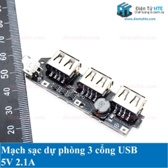 Mạch sạc Pin dự phòng 3 cổng USB 5V 2.1A