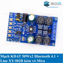 Mạch khuếch đại âm thanh 50W + 50W Bluetooth 4.2 - Line XY-502B Kèm vỏ mica