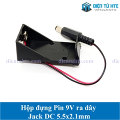 Hộp đựng Pin 9V ra dây Jack DC 5.5x2.1mm