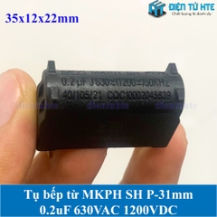 Tụ bếp từ MKPH SH 0.2uF 630VAC 1200VDC pitch 31mm Đen size 35x12x22mm