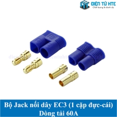 Bộ đầu nối dây DC Ắc quy EC3 60A (Đực - Cái, Vỏ nhựa, Cọc đồng)