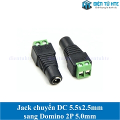 Jack chuyển nguồn DC 5.5x2.5mm sang DOMINO 2P 2 chân 5.0mm
