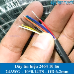 Dây tín hiệu 10 lõi 2464 24AWG 11*0.14TS vỏ PVC 80 độ OD 6.2mm