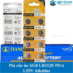 Pin cúc áo TIANQIU AG8 LR1120 391A 1.55V Alkaline (Trong vỉ)