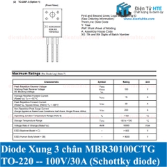 Diode xung 30100 MBR30100CTG B30100G 100V 30A TO-220