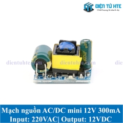 Module nguồn xung mini AC-DC 12V 300mA nhỏ gọn cắm PCB