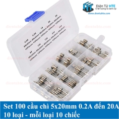 SET 100 cầu chì 5x20mm 0.2A đến 20A 10 loại