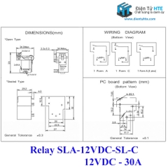Relay 12V 5 chân - 6 chân T90 30A chính hãng SONGLE SLA-12VDC