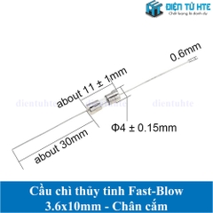 Cầu chì thủy tinh 3.6x10mm hàn chân Fast Break - 0.5A