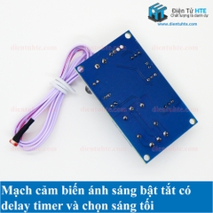 Mạch cảm biến ánh sáng bật tắt có delay độ trễ 05V