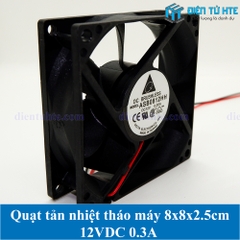 Quạt tản nhiệt 12V 0.3A 8x8x2.5cm Delta