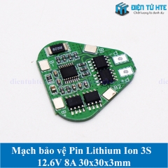 Mạch bảo vệ Pin 3S 12.6V dòng tải 8A 30x30x3mm