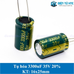 Tụ hóa tần số cao 3300uF 35V 20% kích thước 16x25mm