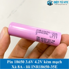 Pin Lithium Ion kèm mạch - lõi pin Samsung INR18650-35E 3.6V xả 8A