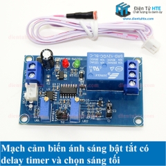 Mạch cảm biến ánh sáng bật tắt có delay độ trễ 05V