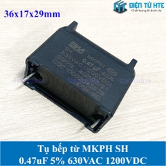 Tụ bếp từ BM MKPH 0.47uF 5% 630VAC 1200DC pitch 31mm Đen size 36x17x29mm