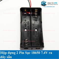 Hộp đựng Pin sạc 18650 2 cell 2S 7.4V ra dây