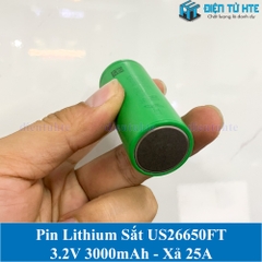 Pin Lithium Sắt LiFePO4 Sony US26650FT 3.2V 3.0Ah xả 25A