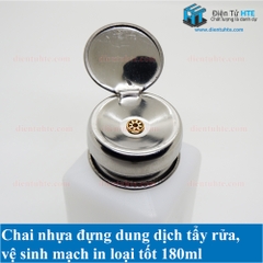 Chai nhựa đựng dung dịch vệ sinh - tẩy rửa mạch in nắp thiếc ESD 180ml