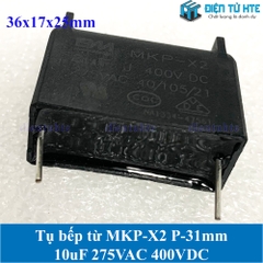 Tụ bếp từ  MKP-X2 8uF 275VAC 400VDC pitch 31mm Đen size 36x17x25mm