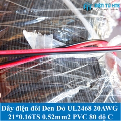 Dây điện đôi đỏ đen 2468 20AWG 21/0.16TS 0.52mm2 vỏ PVC 80 độ C