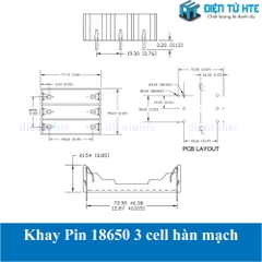 Hộp đế đựng Pin sạc 18650 3 khay hàn mạch