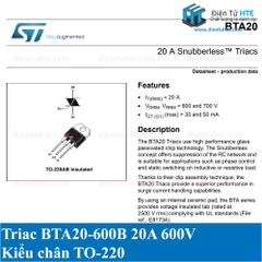 Triac BTA20-600B TO220 chính hãng loại tốt